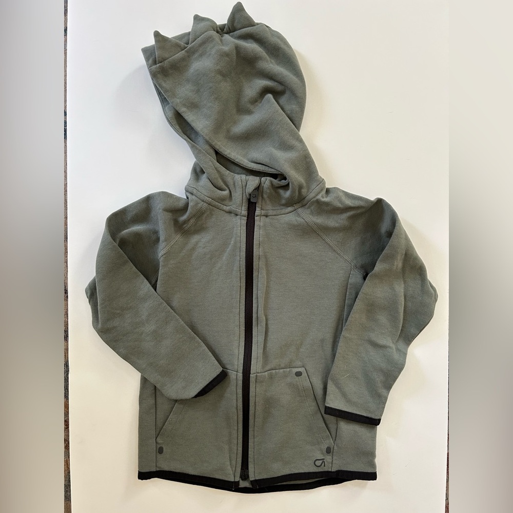 Gap Fit Dinosaur Zip Up Hoodie, grey, size 4